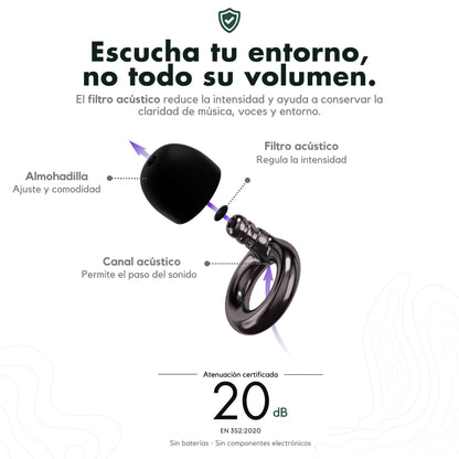 Standard -20dB Black Eustachius filtro acústico #color_black-eustachius
